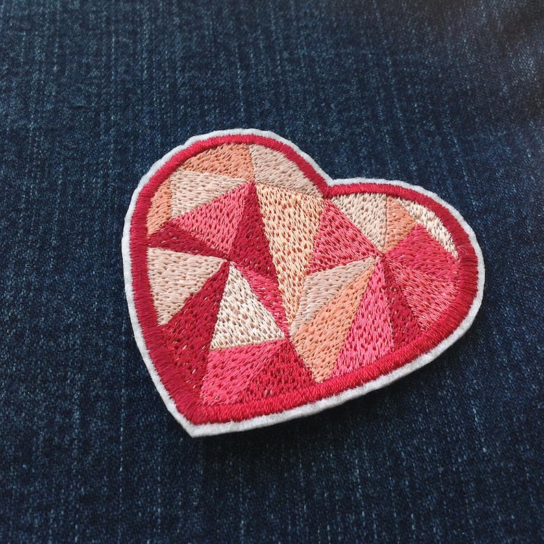 Iron on Heart patch Cute patches for backpack Embroidered Etsy