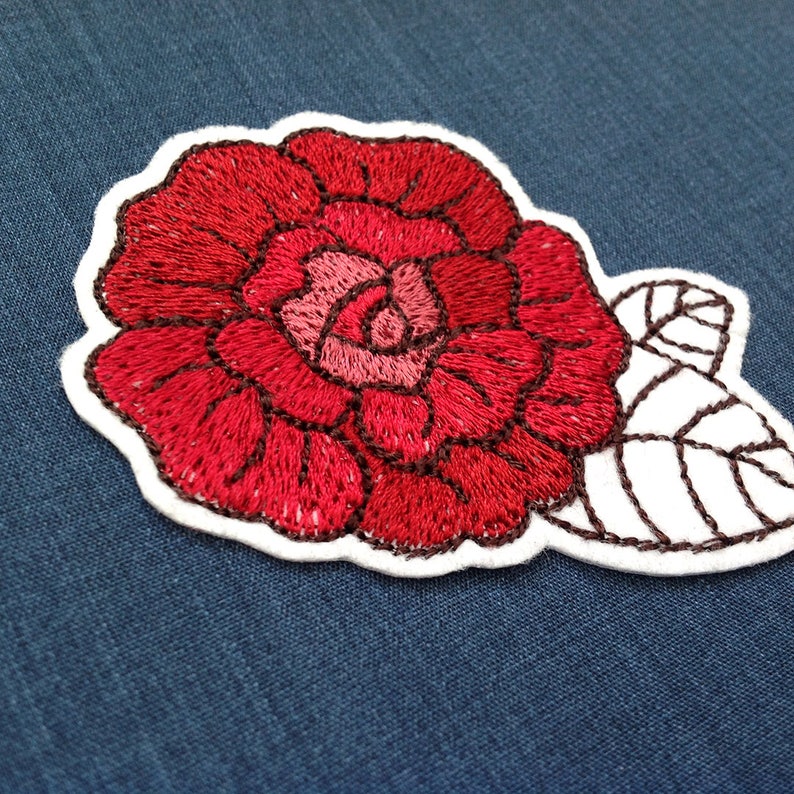 Rose patch pair Cute patches Iron on patch sew on patch Red | Etsy
