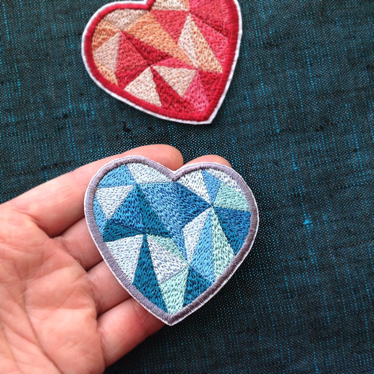 Heart patch embroidered patches iron on appliques blue heart  etsy Heart patch embroidered patches iron on appliques blue heart  etsy