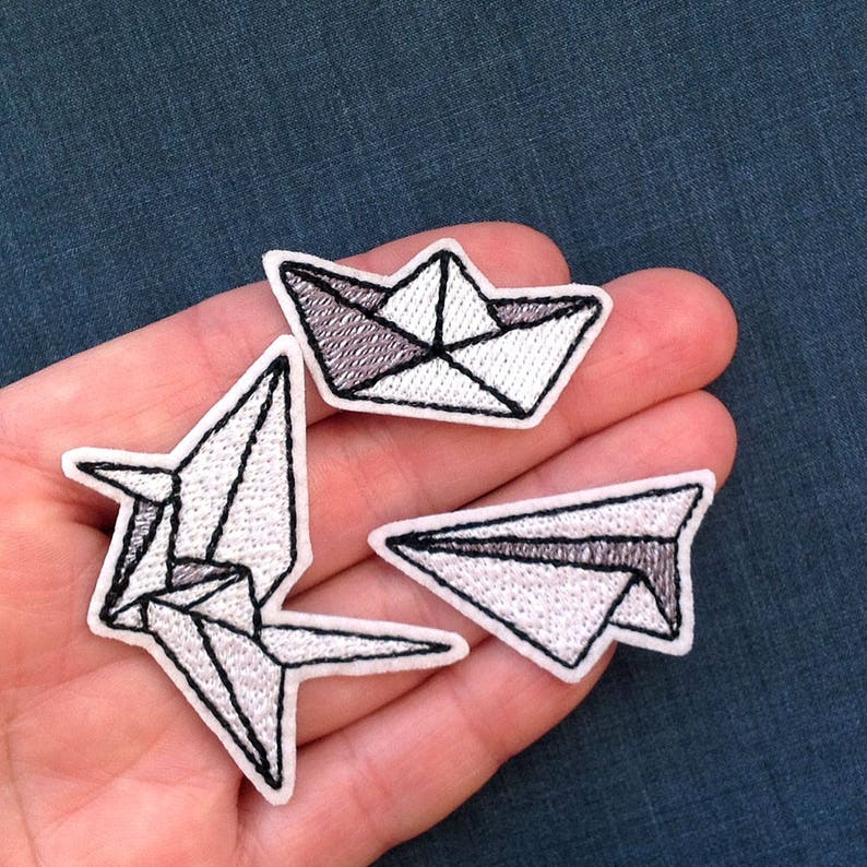 cute patches pack Iron on patch PACK Paper origami patch pack Small patch Embroidered patches for jackets