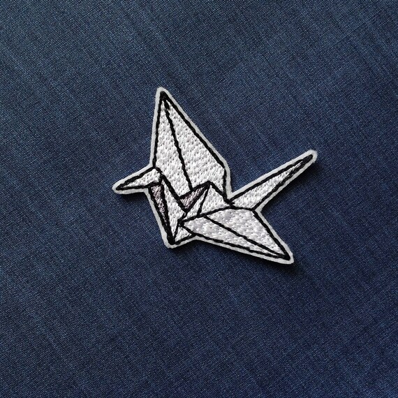 Origami Patch Origami Crane Patch Iron On Patch Origami Paper Crane Embroidered Patch Gift For Origami Lovers