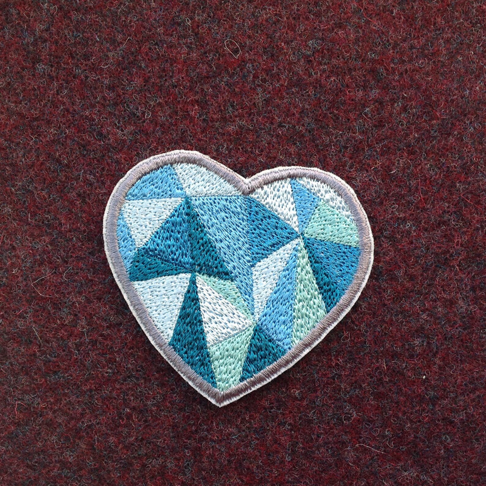 Heart patch Embroidered patches iron on appliques Blue heart Etsy