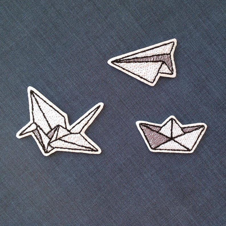 cute patches pack Iron on patch PACK Paper origami patch pack Small patch Embroidered patches for jackets