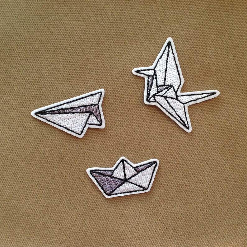 cute patches pack Iron on patch PACK Paper origami patch pack Small patch Embroidered patches for jackets