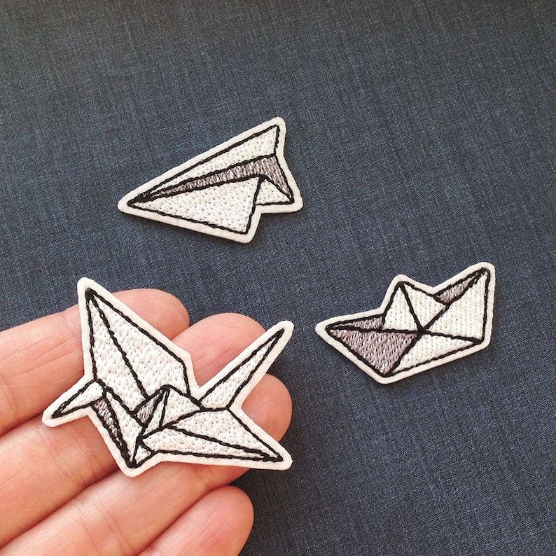 cute patches pack Iron on patch PACK Paper origami patch pack Small patch Embroidered patches for jackets