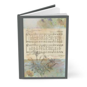 Inspirujący dziennik w twardej oprawie - „Amazing Grace” Hymnal Nuty Projekt, Notatnik Wdzięczności, Dziennik Modlitwy, Prezent dla Miłośników Muzyki