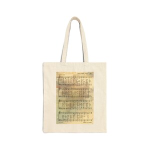 "Baumwoll-Einkaufstasche - ""Holy, Holy, Holy"" Hymnale Notenblatt-Design, umweltfreundliche Einkaufstasche, Geschenk für Musikliebhaber,"