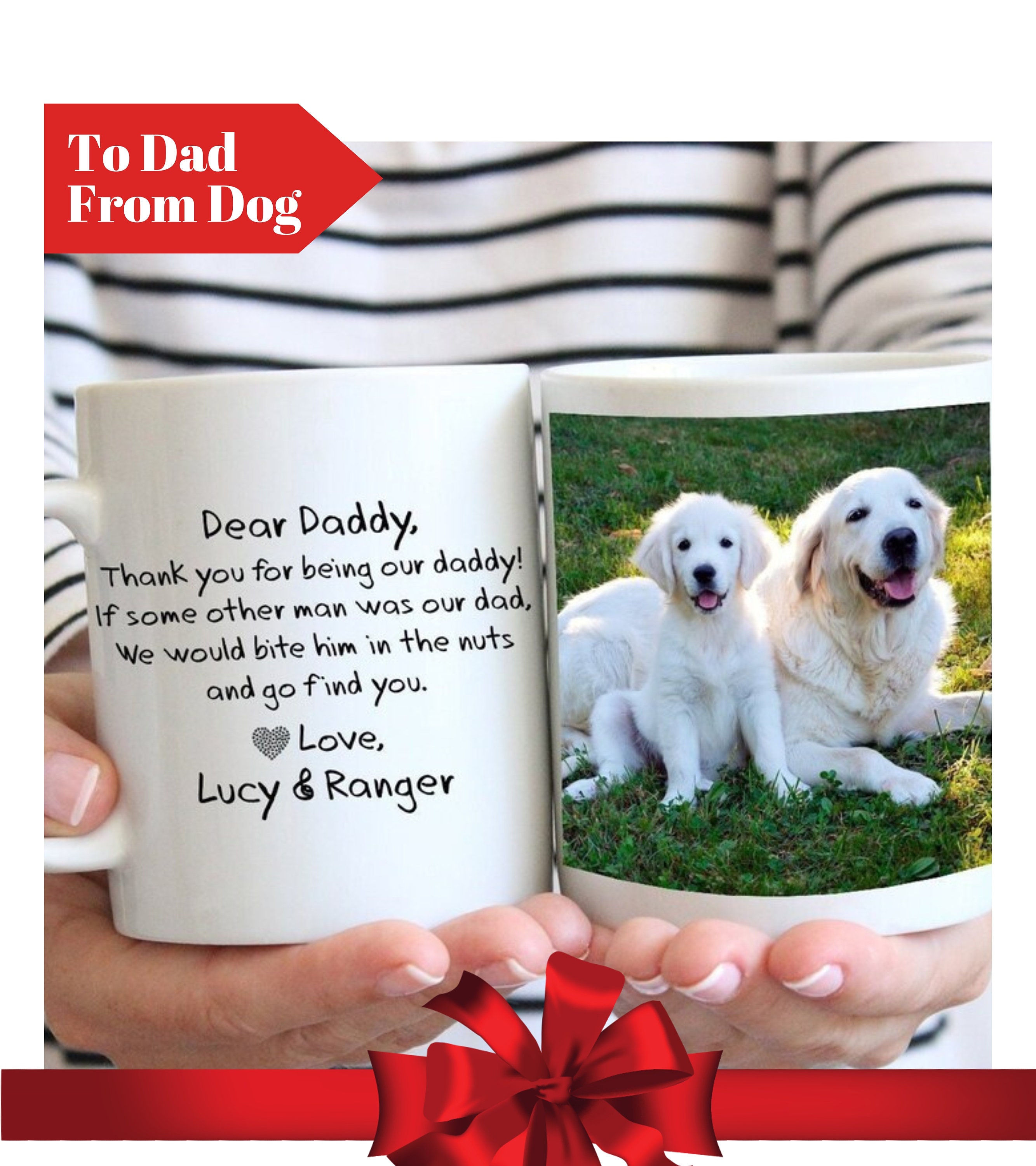 Personalized Dog Dad Mug DEAR DADDY Funny Christmas Gift the ORIGINAL Bite Him in the Nuts Dog Dad Photo Mug Gift From Dog Etsy Denmark