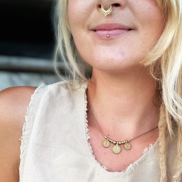 Brass Charm Necklace | Tribal Everyday Jewelry