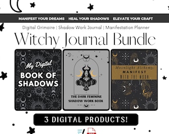 Witchy Bundle Digital Manifestation Planner & Journal Digital Grimoire Book of Shadows Shadow Work Journal for GoodNotes and Baby Witches