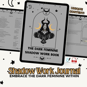 Shadow Work Journal Workbook, Dark Feminine, Self-Care Journal Pages, Mental Health Tracker, Witchy Planner, Spiritual Journal for GoodNotes
