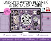 Witchy Planner & Digital Grimoire / Book Of Shadows, Undated Digital Planner, Tarot Journal, Spell Book, Moon Journal, Daily/Weekly Planning