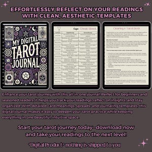 Digital Tarot Journal, Tarot Spreads, Witchy Journal, Digital Grimoire, Oracle Card Journal, GoodNotes Book Of Shadows, Baby Witches image 6