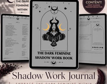 Shadow Work Journal Workbook, Dark Feminine, Self-Care Journal Pages, Mental Health Tracker, Witchy Planner, Spiritual Journal for GoodNotes