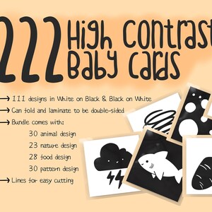 High Contrast Black and White Baby Cards, Animal, Nature, Food, Pattern flashcards, Sensory flashcards, Printable, Instant Download