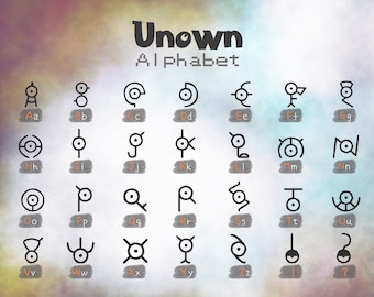 PRINTABLE Unown Alphabet Pokemon Pokemon Poster (Download Now) 