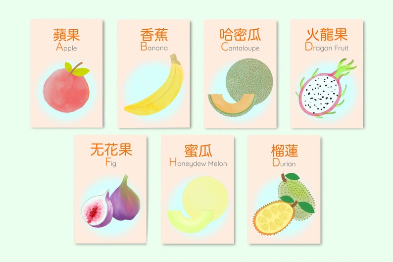 Printable Chinese Fruit Flashcard Hk Hong Kong Fruit Traditional Printable Chinese Fruit Flashcard Hk Hong Kong Fruit Traditional