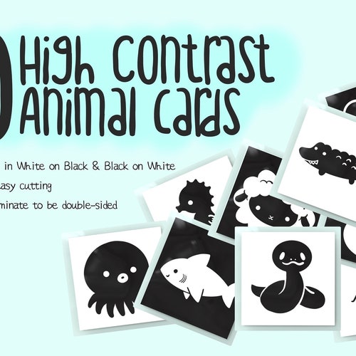 DIGITAL DOWNLOAD High Contrast Baby Cards Printable - Etsy