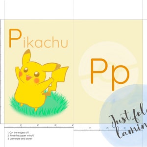 PRINTABLE Pokemon Alphabet Flashcard, Double-sided, Fan Art, Digital Download, INSTANT DOWNLOAD ...