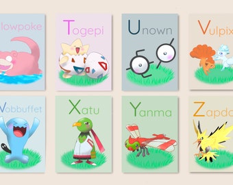 Pokemon abc's  Pokemon, Abc flashcards, Pokemon names