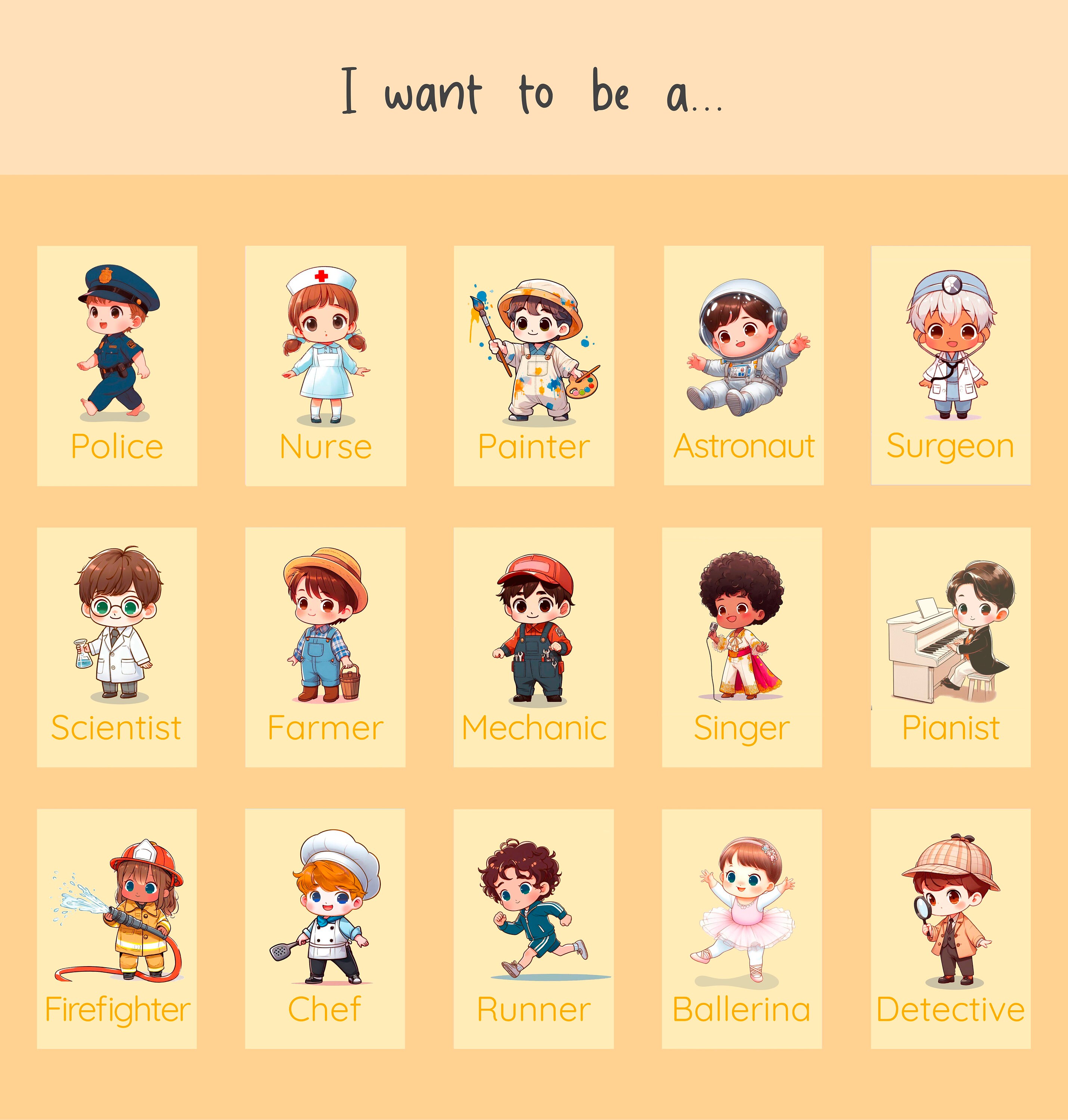 Printable Job Flashcard Occupation Tools Double Sided Digital