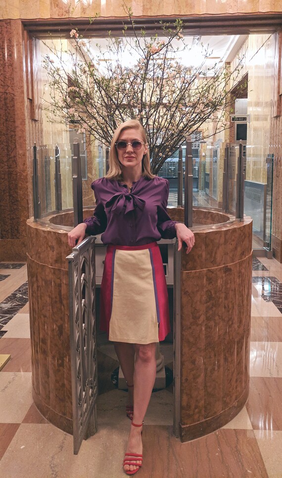 Purple Pussy Bow Blouse