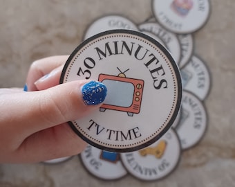 TV Tokens 30 Minute Reward System for Kids Chores PDF download Printable Screentime