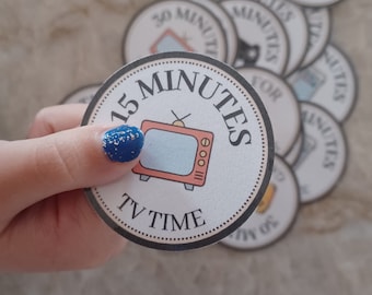 TV Tokens 15 Minute Reward System for Kids Chores PDF download Printable Screentime