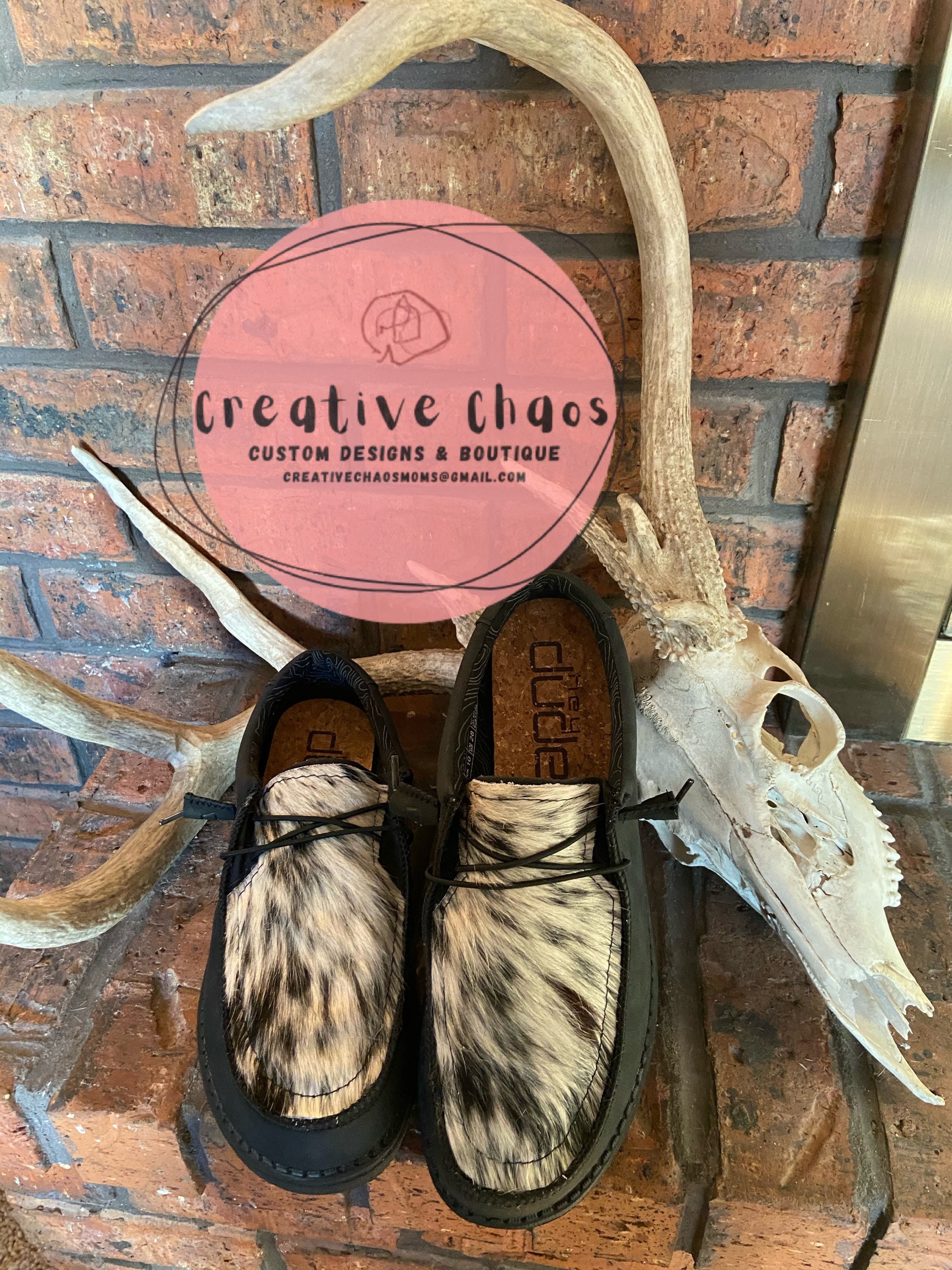 Custom Hey Dudes Cowhide Mens Etsy