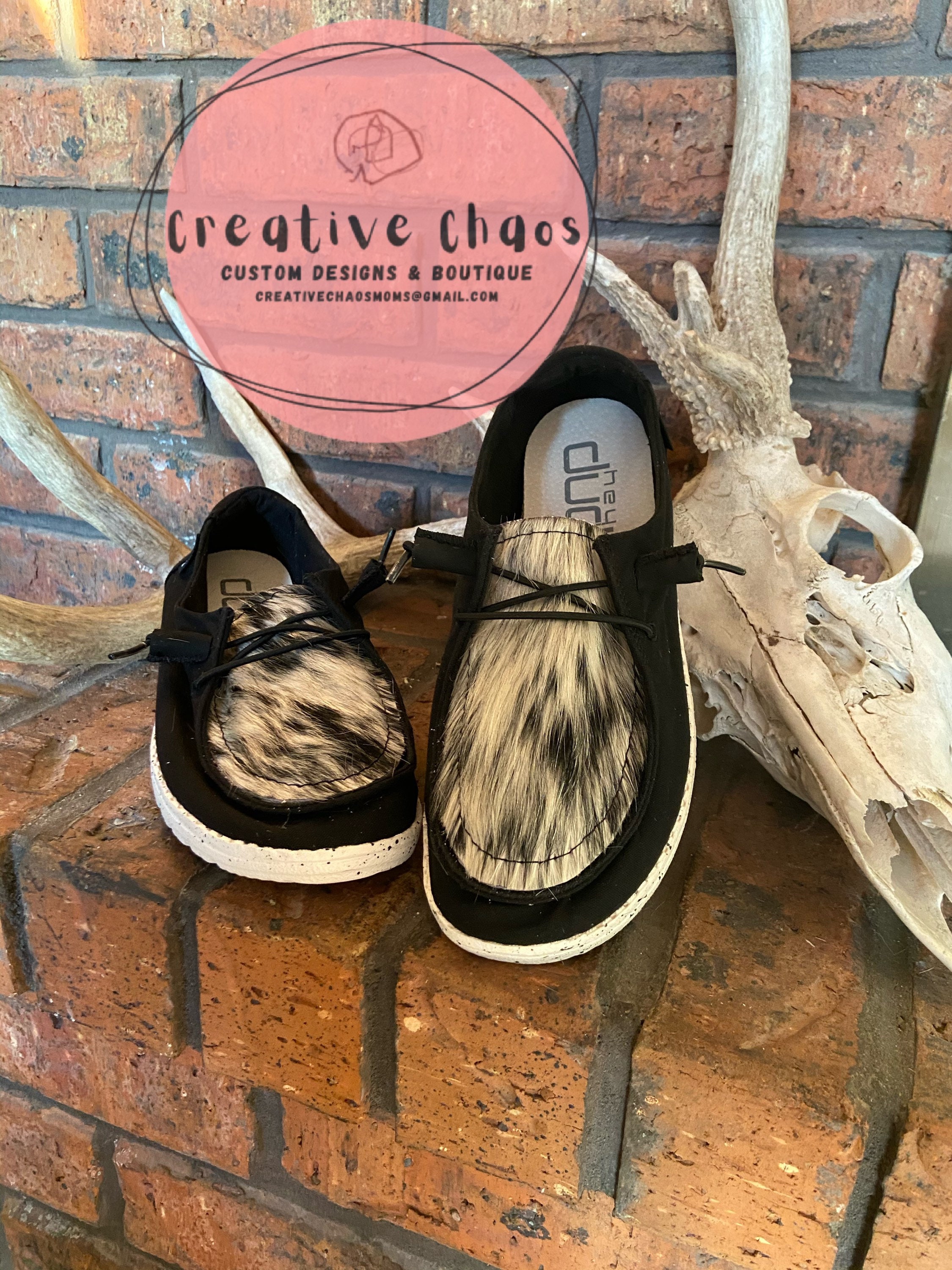 Custom Hey Dudes Cowhide Mens Etsy