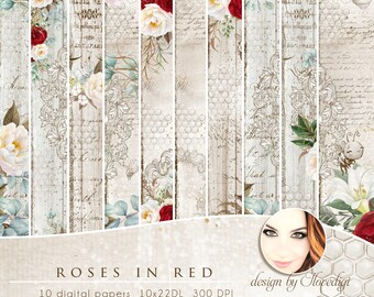 デザインペーパー Dazzlingmarble1 Antique Themed Digital Papers, Shabby Chic Cards for Junk