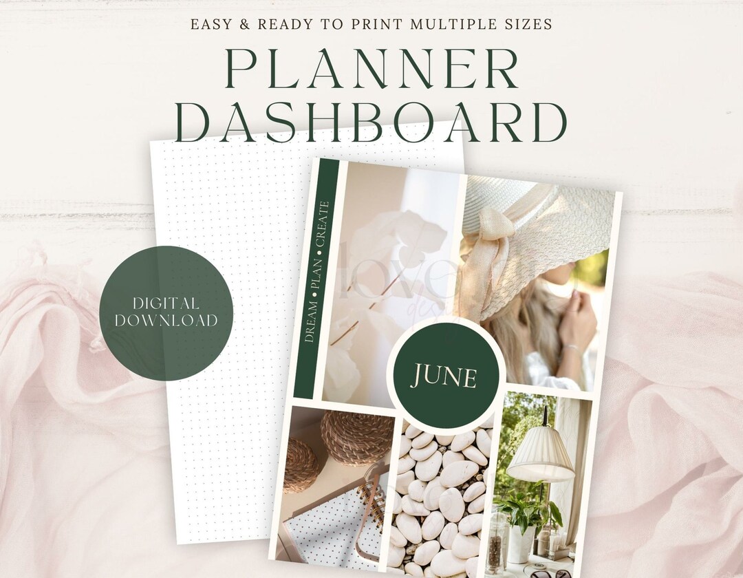 Printable Modern Dashboard for Planners, Digital June Divider With Cozy ...