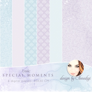 Papeles digitales de fondo azul y morado, Conjunto de álbum de recortes imprimible de damasco, Papeles ideales para tarjetas de boda y cumpleaños, para proyectos artesanales.