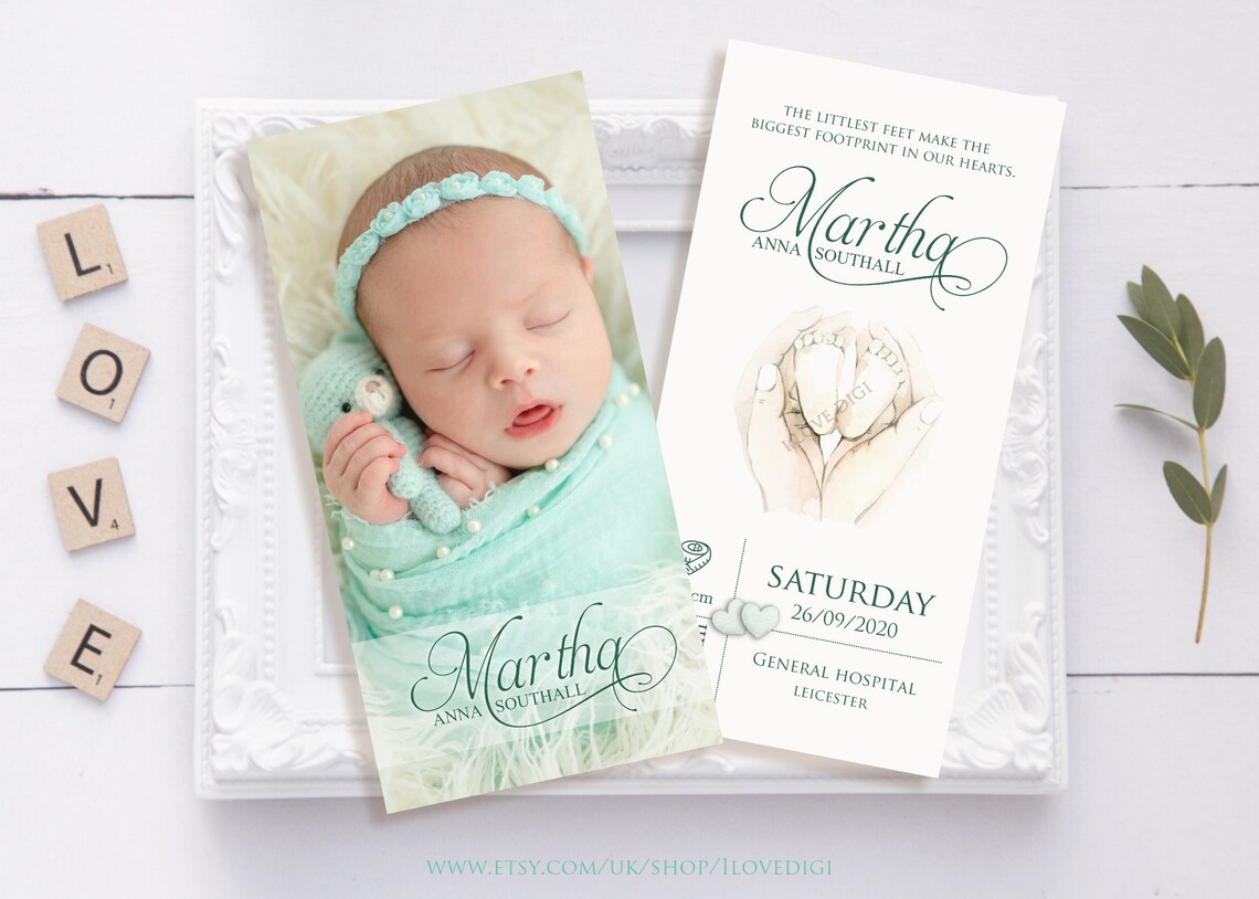 Baby Birth announcement for grandparents Printable Etsy