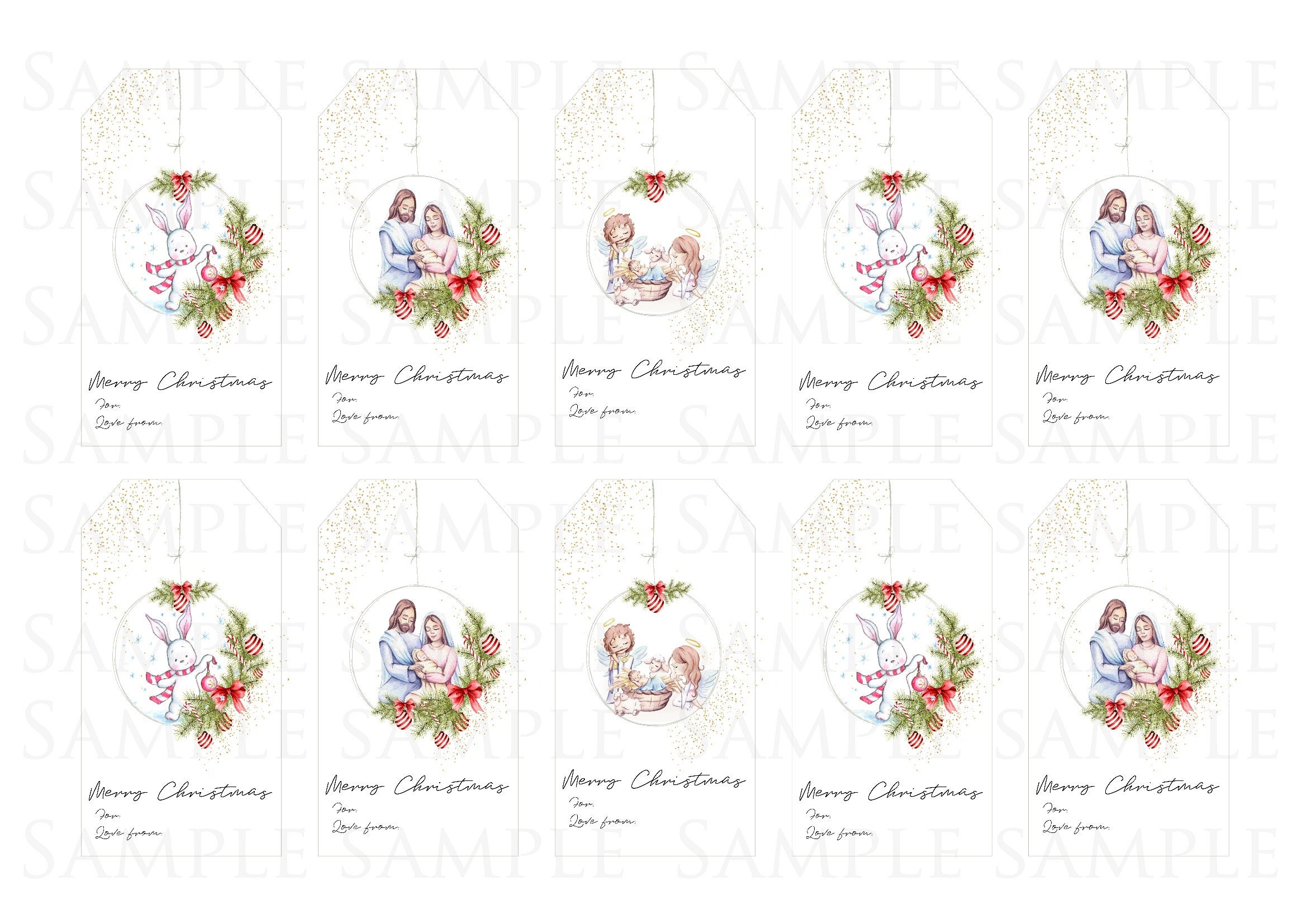 Christmas Nativity Gift Labels Printable Holiday Tags With - Etsy UK