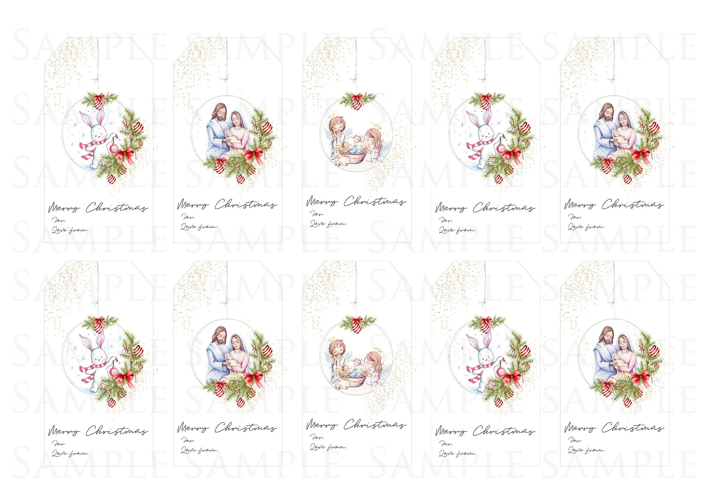 Christmas Nativity Gift Labels Printable Holiday Tags With - Etsy UK