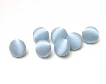 Pale Blue Satin Buttons: Handmade Bridal Dress Sewing Buttons