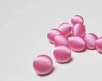 Pink Satin Buttons: Handmade Fabric Sewing Bridal Dress Buttons