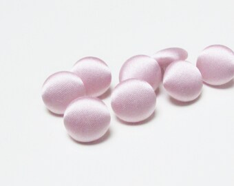 Handmade Baby Pink Silk Satin Buttons: Bridal Sewing Supplies