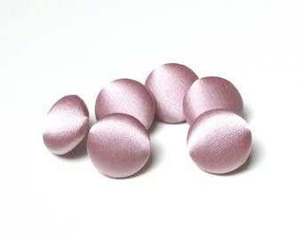 Blush Pink Satin Buttons: Handmade Sewing & Bridal Dress Embellishments