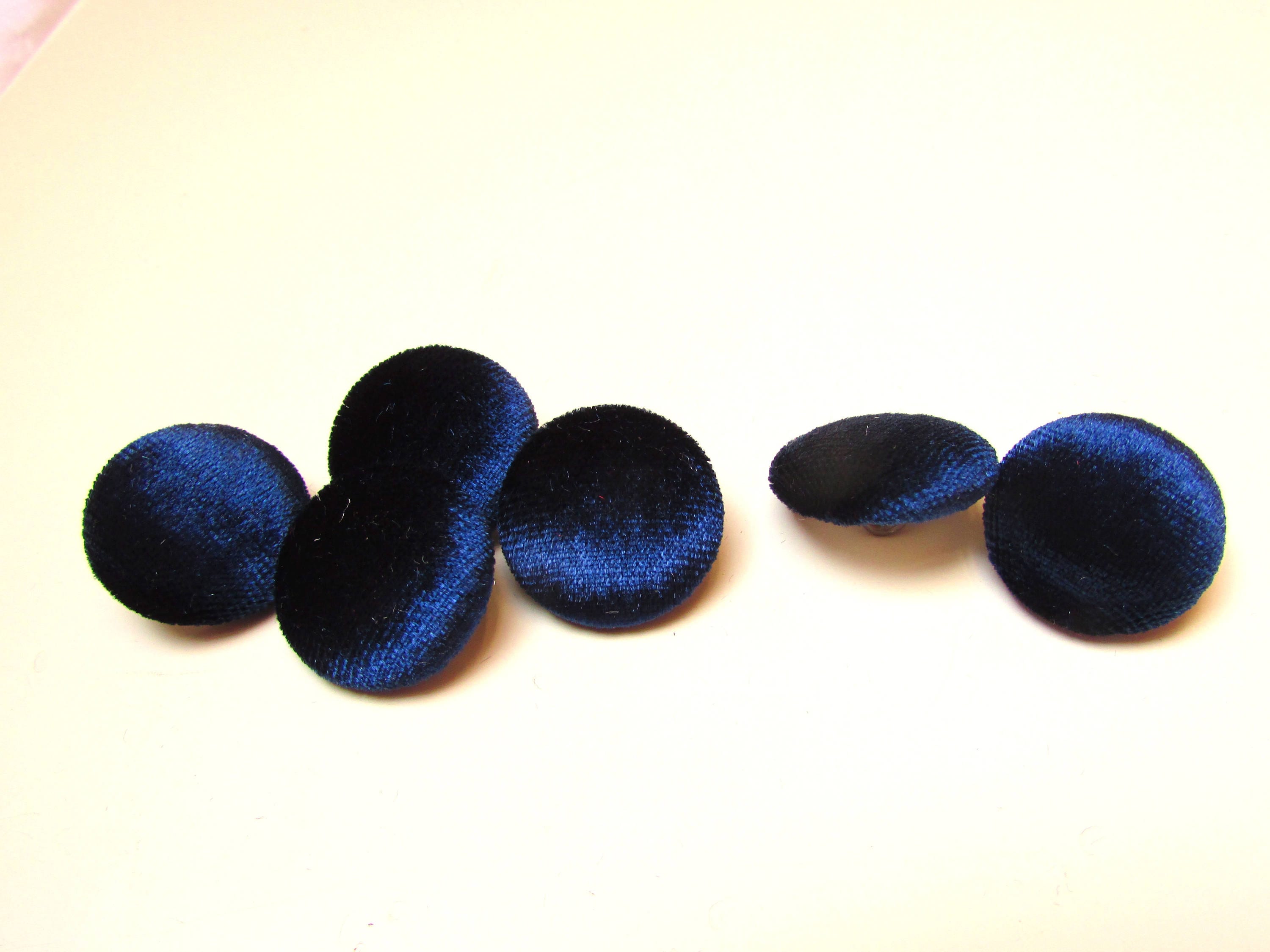 Handmade Navy Blue Velvet Buttons: DIY Sewing Supplies