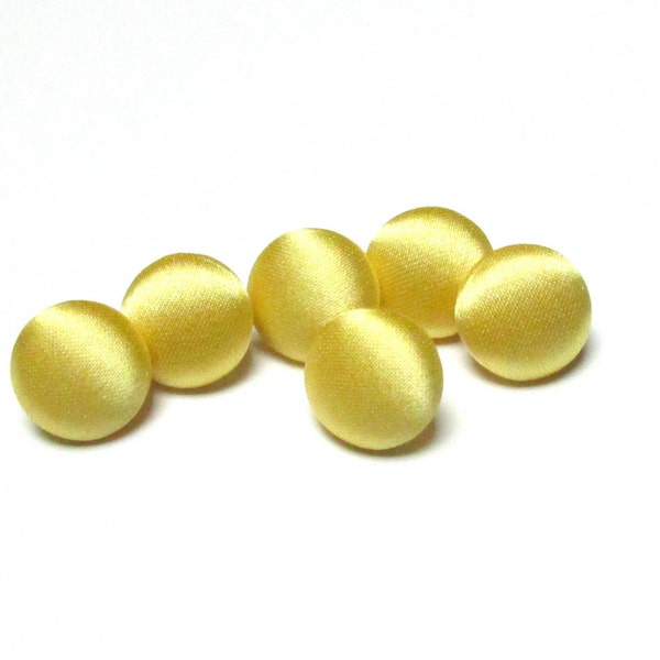 Wedding yellow satin buttons, fabric sewing buttons, sunny yellow wedding, bride bridal Dress sew buttons, Silk Charmeuse