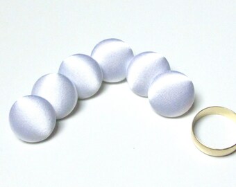 White Satin Wedding Buttons: Bridal Dress Sewing, DIY Crafts