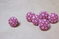 Handmade Red Floral Fabric Buttons: Sewing & Scrapbooking product logo