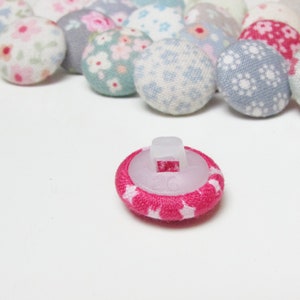 Tilda Nina Slate Blue Buttons, Fabric Sewing Buttons, Handmade Flower ...