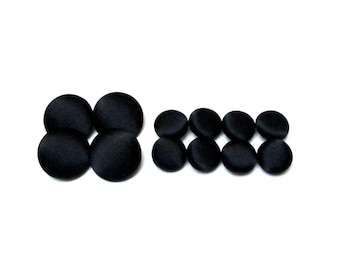 Black Silk Satin Tuxedo Buttons: Suit Jacket & Sleeve Set
