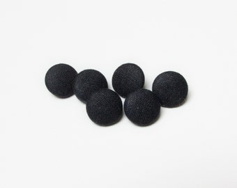 Black Cotton Fabric Buttons: Sewing, DIY Crafts