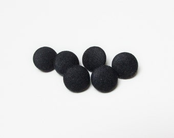 Black cotton buttons, fabric sewing button, wedding button, dress sew buttons, italian cotton, sewing button, bed clothes, solid cotton pure