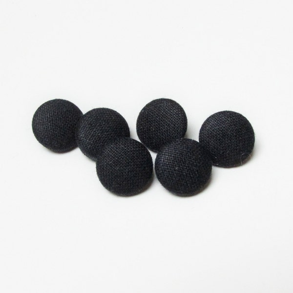 Black cotton buttons, fabric sewing button, wedding button, dress sew buttons, italian cotton, sewing button, bed clothes, solid cotton pure