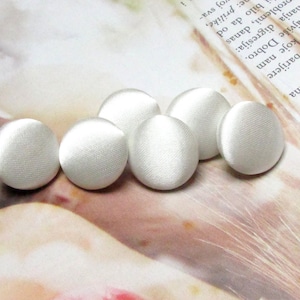 Ivory Satin Wedding Buttons: Handmade Fabric Sewing Buttons